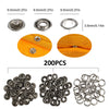 200pcs Snap Button Kit with Pliers Stainless Steel Press Studs for DIY Crafts & Clothing