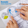 Multifunction Rotatable Drawing Template Ruler – Geometric, Ellipse, & Circle Drafting Tool for Art & Design