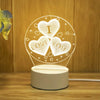 Romantic Love 3D Acrylic LED Lamp - Perfect Night Light & Party Decor