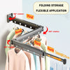 Folding Clothes Drying Rack - Aluminum Alloy Wall Mounted Space-Saving Hanger