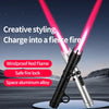 Metal Lightsaber Gas Lighter with Red Flame, Windproof for BBQ & Cigar