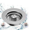 3-in-1 Kitchen Sink Filter Stainless Steel Plug for 3-1/2 inch