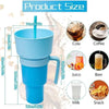 2-in-1 Snack Bowl and Drink Cup with Straw Splash Proof Tumbler for Kids & Adults