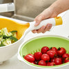 Double-Layer Rotatable Drain Basket with Handle for Kitchen Organization