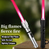 Metal Lightsaber Gas Lighter with Red Flame, Windproof for BBQ & Cigar