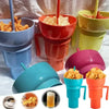 2-in-1 Snack Bowl and Drink Cup with Straw Splash Proof Tumbler for Kids & Adults